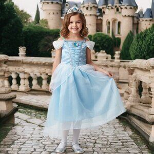 Disney Girl's Princess Cinderella Dress Ball Gown Halloween Costume Dress up 5/6
